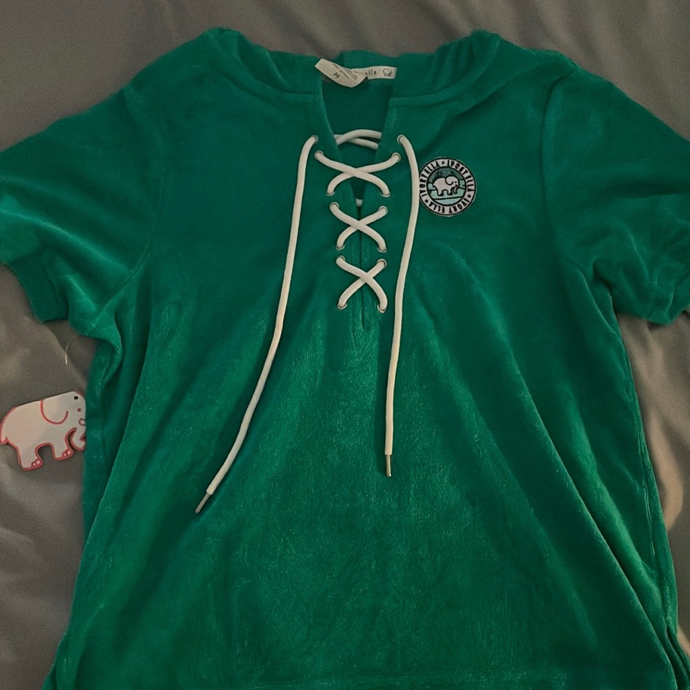 NWT green Ivory Ella swim cover shirt with hood size medium